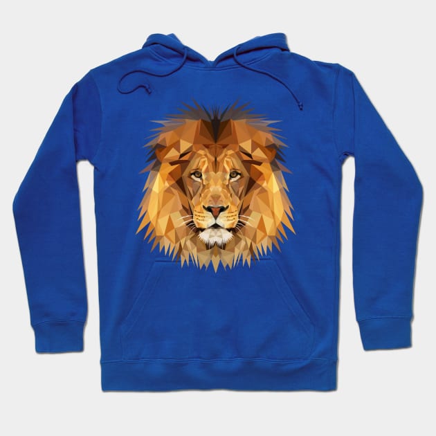 Lion Low Poly Art Hoodie by TheLowPolyArtist